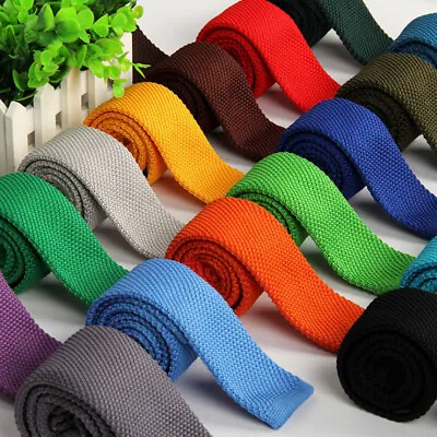 Fashion Men Tie Knit Knitted Ties Necktie Male Solid Slim Skinny Narrow Neckti' • $5.82