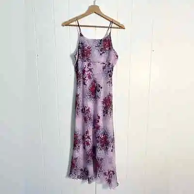 Vintage Y2k Sundress Purple Floral Slip Dress Barbiecore Barbie Soft Girl • $40