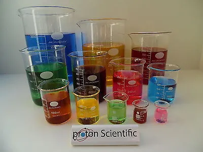 Glass Beaker Set 1 X 600ml 1000ml 2000ml  Borosilicate Laboratory Glassware • £22.98