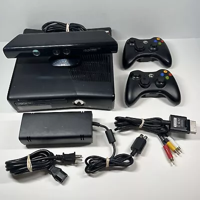 Microsoft Xbox 360 S 1439 250GB Console W/ 2 Controllers And Kinect Bundle • $98.96