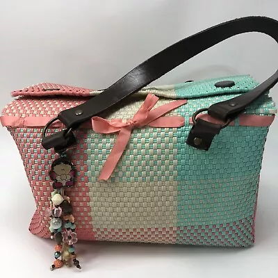 Handwoven Artisan Multicolor Recycled Plastic Geometric Mexican Box Purse Bag • $19.77