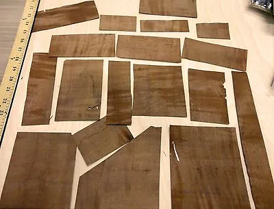 African Makore Wood Veneer Sample Pack 19 Pieces Raw No Backing 1/42  Thickness • $25