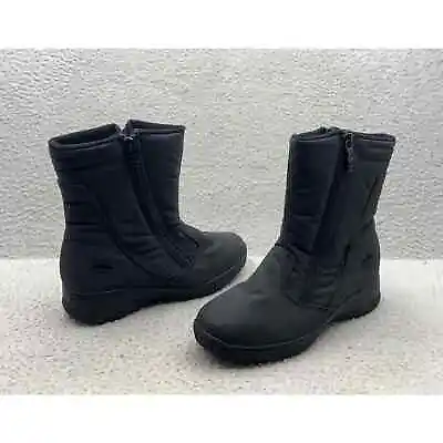 Totes Waterproof Boots Womens 6 M Zip Up Rain Snow Hiking Outdoors Black • £23.06