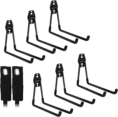 8 Pack Bike Hanger Storage Hook Rack Rubber Coated Heavy Duty For Garage Wall A • $16.24