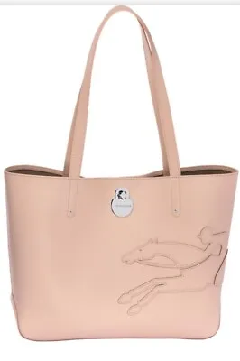 LongChamp Shop It Tote NWT Pink Leather Bag With Horse & Rider. Limited Edition! • $179