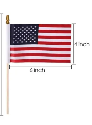 U.S.A. Small American Flags 4x6 Inch US Flag Mini Flag Hand Held Stick Flag USA • $5.55