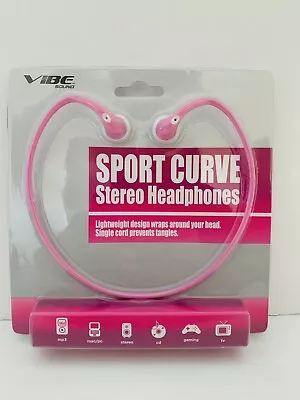 Vibe Sound Sport Curve Stereo Pink Headphones • $7