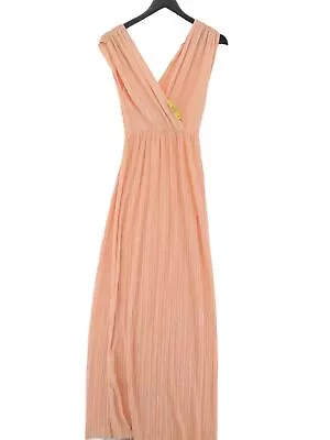Oh My Love Women's Maxi Dress XS Tan 100% Polyester Sleeveless Long V-Neck Maxi • £11