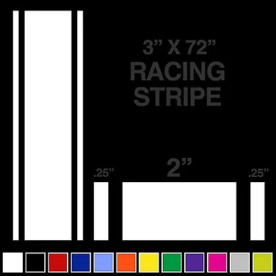 3  X 72  Vinyl Racing Stripe Pinstripe Decals Stickers *14 COLORS* Stripes  • $10.99