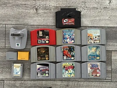 Nintendo 64 N64  Lot / Bundle + Games + Memory Card + Transfer Pak - Game Shark • $164.99