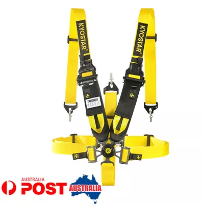 Yellow 5-Point Camlock Quick Release Racing Seat Belt Harness Universal New • $139.76