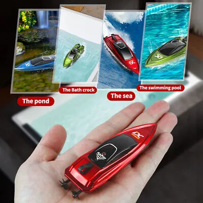 Mini RC Boats 2.4G High Speed Racing Boat 4CH Remote Control W/ LED Light Game • $16.99