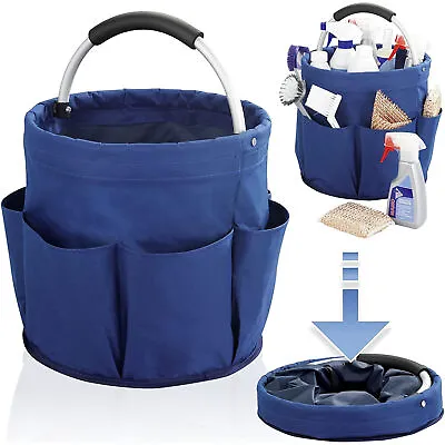 17L Large Storage Organiser Folding Basket Picnic Tote Outdoor Caddy Tool Bag UK • £9.39