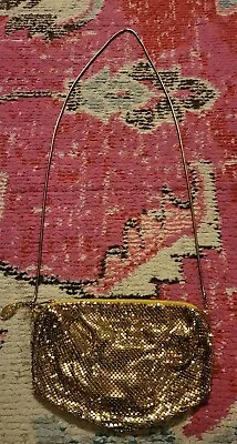 VP Vintage Cocktail Mesh Gold Purse Handbag Party Disco Glamour Formal Prom • $9.99