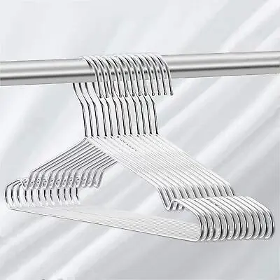 Wire Coat Hangers 16.5  Strong Heavy Duty Stainless Steel Metal Clothes Hangers • $13.99