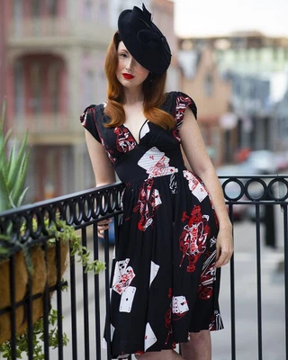 £80 • Buy Trashy Diva Queen Of Hearts Dress Xs Pinup Swing Novelty Vintage Cards Vegas 50s