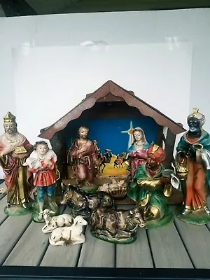 Vintage Nativity Set Made In Japan Paper Mache Composite 12 Pc Set • $19