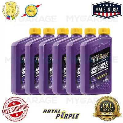 Royal Purple 01316 SAE 20W-50 Max-Cycle Synthetic Motorcycle Oil 1Qt Pack Of 6 • $117.30