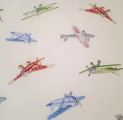 Pottery Barn Kids  Vintage Airplanes  Twin Flat Sheet • $14.99