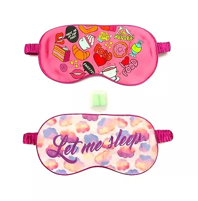 $7.99 • Buy 100% Silk Sleeping Eye Shade Mask Blindfold For Travel Sleep W FREE Earplugs