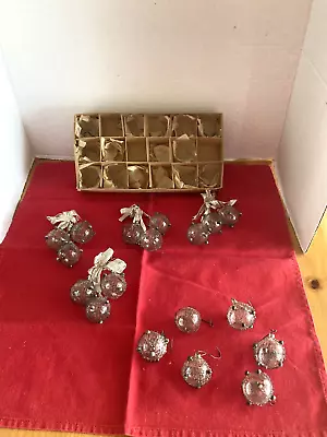 Vintage Glass Wire Mesh Mini Christmas Ornaments Box Of 18 West Germany • $19.95