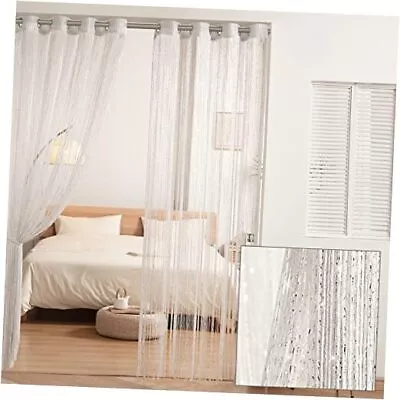  Night Sky String Thread Grommet Window Curtain Room Divider White Room Divider • $77.14