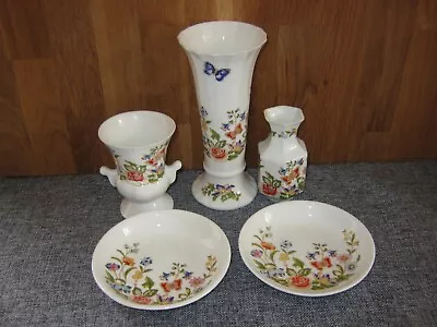 £8 • Buy AYNSLEY COTTAGE GARDEN VASES X 3 + 2 DISHES
