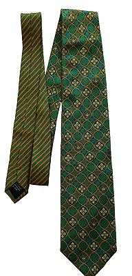 Mint Gianni Versace Medusa Gold & Green Silk Tie • $28.99