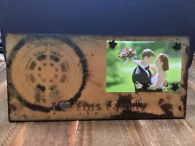 Handcrafted I Love This Family Patina Metal Magnetic Frame Memory Photo Board • $21