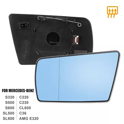 Driver Left Side Heated Mirror Glass W/ Backing For Mercedes-Benz E320 S600 C220 • $23.99