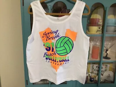 Vtg Tank Tee Shirt Spring Break 1991 Daytona Double Stitch Volleyball • $15