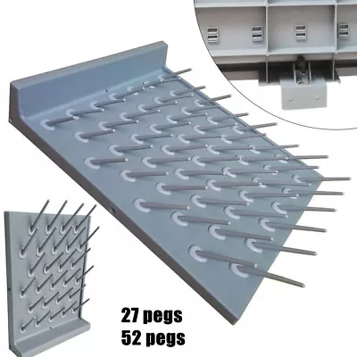 2PCs Lab Supply Wall Desk Drying Rack 52 Pegs/27 Pegs Cleaning Equipment Grey PP • $61.75