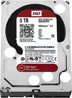 5TB HDD Western Digital WD Red Internal Desktop Hard Drive SATA III 3.5 WD50EFRX • £139