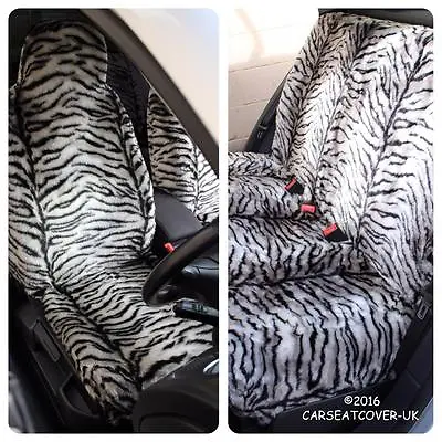 Daewoo Matiz  - GREY TIGER Faux Fur Furry Car Seat Covers - Full Set • $99.60