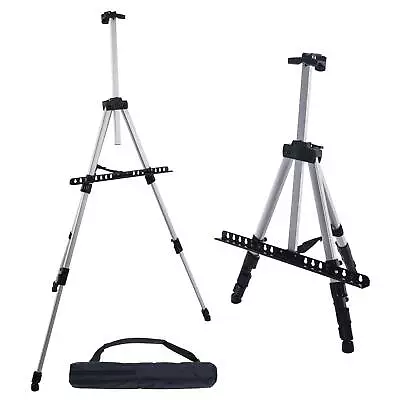 66  Silver Aluminum Adjustable Artist Field Display Easel Tripod Stand Tabletop • $19.99