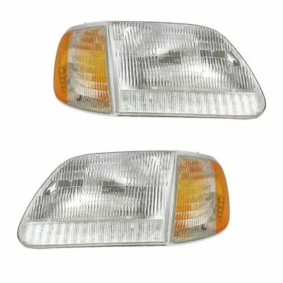 $66.76 • Buy Fit For 1999 - 2003 Ford F-150 Headlights & Corner Lights Pair Right And Left