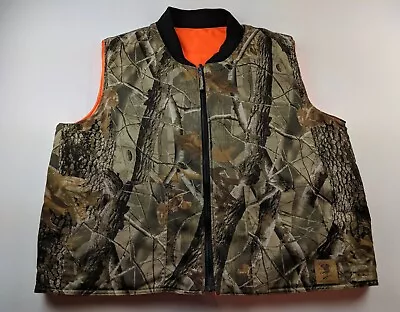 Bob Allen Puffer Reversible Camouflage Orange Vest Men 2XL Hunting Club Realtree • $30.59