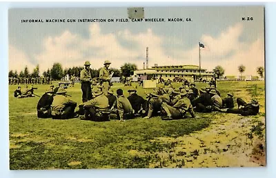 Machine Gun Instruction Camp Wheeler Macon GA Georgia Postcard (FF6) • $6.95