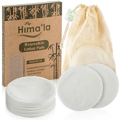 £5.99 • Buy Eco Friendly Reusable Cotton Pads (10 Pack) With Laundry Bag Makeup Remover Pads