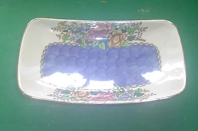 Maling Blue Peony Rose Oblong Dish 6563 • £22