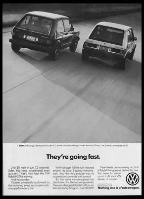 VW Volkswagen Rabbit GTI 1980s Car Photo Print Ad-VTG 1983 Man Cave Garage Décor • $7.80