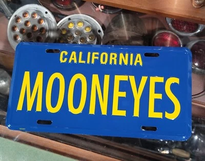 MOONEYES Embossed LICENSE PLATE Custom Auto HOT ROD Gasser V8 Drag Racing MOON • $23.99