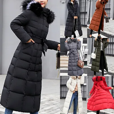 £9.89 • Buy NEW Womens LADIES MAXI LONG PUFFER PARKA JACKET Quilted WINTER COAT HOOD LONG
