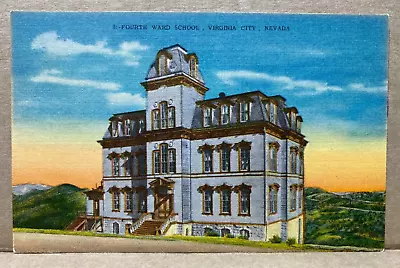 Fourth Ward School Virginia City Nevada Linen Postcard No 2115 • $4.80