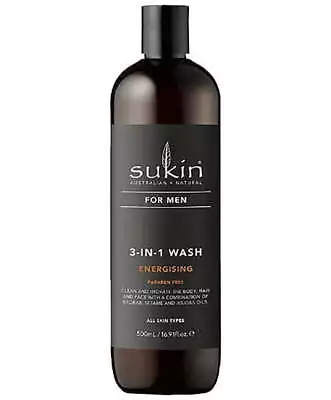 Sukin 3 In 1 Energising Body Wash For Men • £8.95