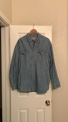 $11 • Buy Vintage Duluth Chambray Denim Work Shirt XL