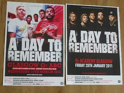 A Day To Remember -- Collection Of Scottish Tour Glasgow Concert Gig Posters X 2 • $22.73