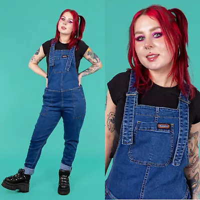 RUN AND FLY Blue Stretch Denim Dungarees 4XS-4XL Unisex Overalls Mid • $140.46