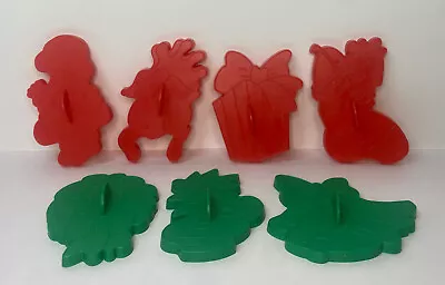 Vintage 1978 WiltonPlastic Christmas Cookie Cutter Set Of 7. Excellent/Mint • $17.50