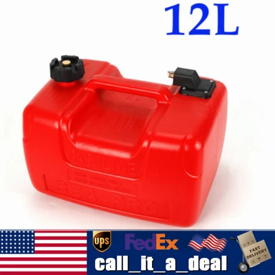 3.2 Gallon Marine Outboard Boat Motor Gas Tank External Fuel Tank 12L Portable  • $42.76